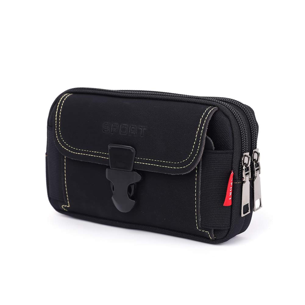 Crgangzy Boys Style 2 Pu Leather Phone Bag For Man, Crossbody Handbags Wallets Leather Phone Purse Multi-Function Leather Fanny Waist Bag Bum Pouch(For Under 6.9 Inch Mobile Phones)