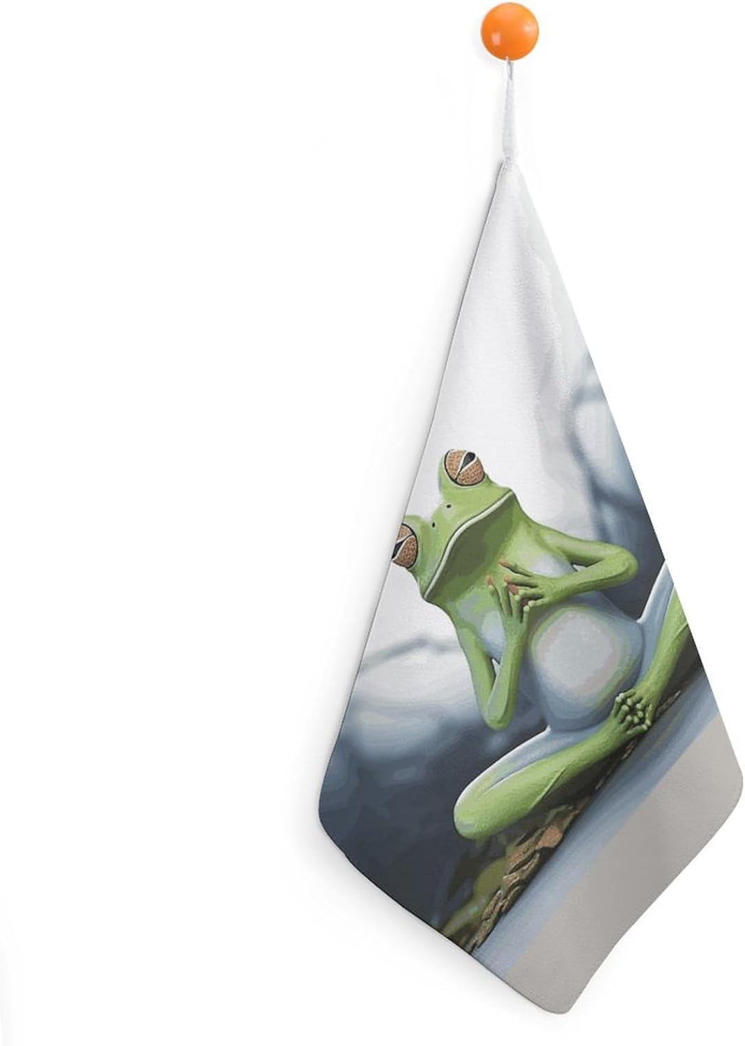 Funny Yoga Frog Hand Towels for Bathroom – Quick Drying Absorbent Gym Towels Multi-Purpose Camping Towel with Hanging Loops 1PCS Ultra Soft Face Towel for Everyday