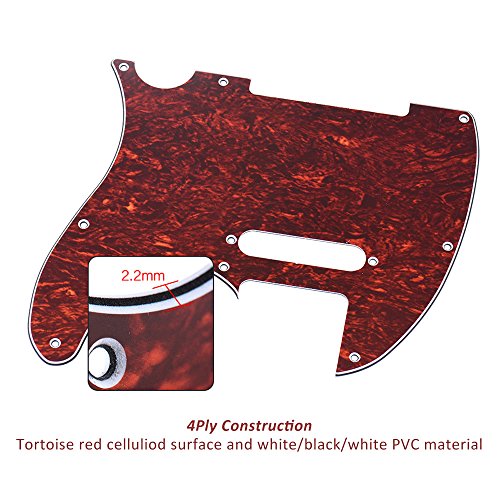 KKmoon Pickguard Pick Guard 4Ply para Telecaster Guitarra elétrica de estilo moderno padrão tartarug