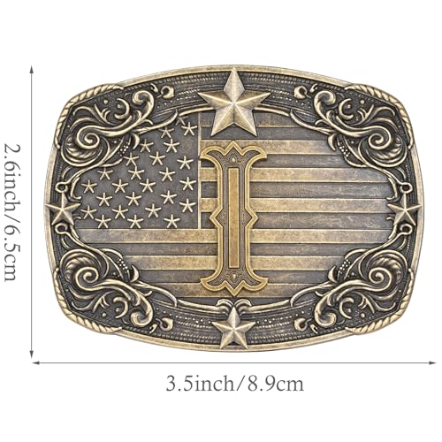 Image of Western Belt Buckle for Men Women Initial Letter A to Z Cowboy Belt Buckle Texas Buckle hebillas vaqueras para hombre