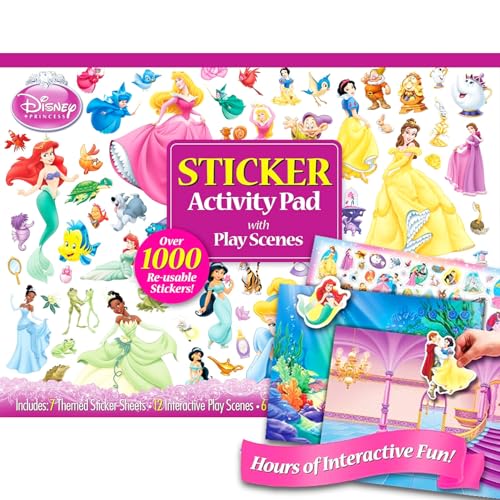 Disney Princess Stickers Giant Activity Pad - 1000+ Sticker Book 11x14