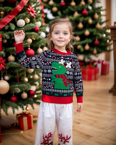 Kids Ugly Christmas Sweater Girls Boys Funny Holiday Pullover Knitwear for Aged 2-83