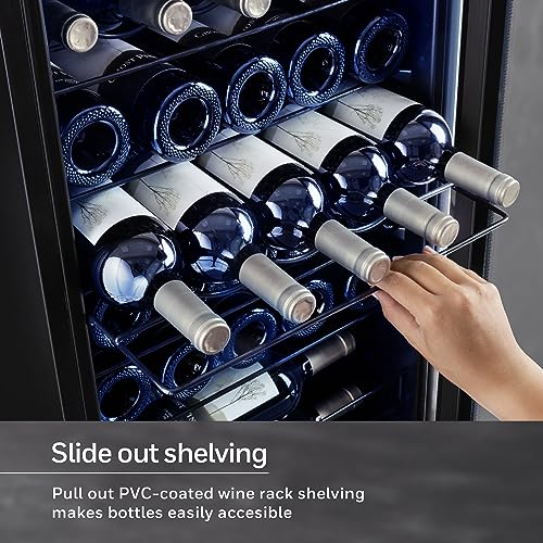 honeywell 34 bottle compressor wine cooler refrigerator large freestanding wine cellar for red white champagne or sparkling wine digital temperature control stainless steel