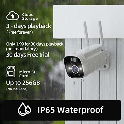 2K Security Cameras Wireless Outdoor With Spotlight,15000Mah 365 Days Long-Lasting Battery Powered Wifi Surveillance Camera With Color Night Vision,2-Way Audio,Work With Alexa,No Monthly Fee-3 Pack #TOP5