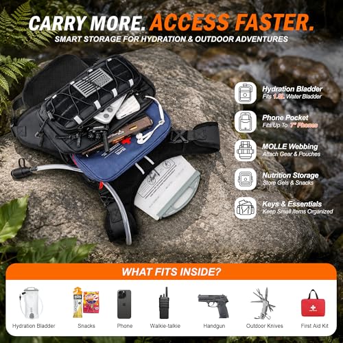 Image of BECOJADDE Running Vest for Men with 2L Water Bladder Tactical Hydration Backpack Adjustable Lightweight Chest Pack for Marathon Hunting Cycling