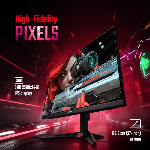 Image of Acer Nitro VG270U Z2 27 Inch QHD Gaming Monitor | IPS 2560x1440 | 275Hz Refresh Rate OC | DRR Support | 0.5ms GTG | DCI-P3 90% | HDR10 | AMD FreeSync Premium | HDMI 2.1, DP 1.4 | Dual 2W Speakers