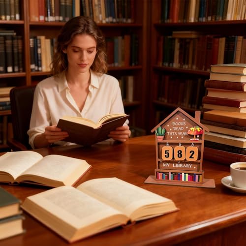 Libros tablero de conteo este año para leer seguimiento de progreso y decoración 3