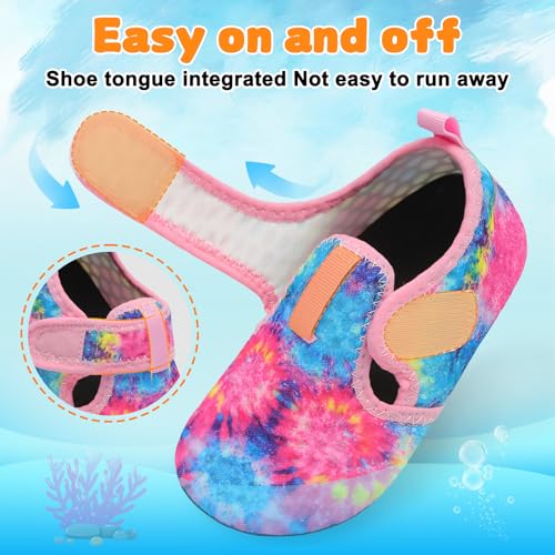 Image of LeIsfIt Kids Water Shoes Girls Boys Quick Dry Aqua Socks Breathable Swim Shoes Non-Slip Barefoot Socks for Beach Surf