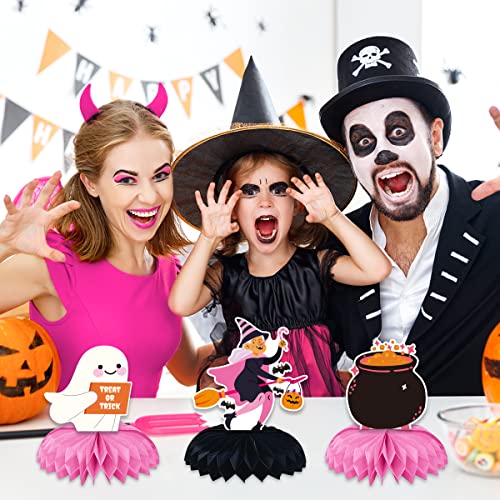 Pink Halloween Honeycomb Table Centerpieces, 8Pcs Cute Party Decorations For Halloween, Halloween Honeycomb Centerpieces Decorations, Ghost Pumpkin Party Supplies, Halloween Centerpieces For Tables #TOP3