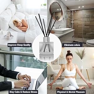 Brakula reed diffuser black vanilla scented home fragrance bathroom diffuser with 16 reed sticks essential oil diffuser for living room guest rooms 34oz100ml x 2  urban country home decor