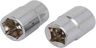 New Lon0167 3/8-inch Square Drive 1/2-inch 6 Point Impact Socket Silver Tone 2pcs(3/8-Zoll-Square-Laufwerk 1/2-Zoll-6-Punkt-Stecksockel Silberfarbton 2St
