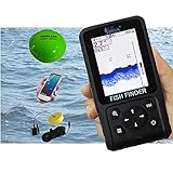 Hcyx 3 in 1 Fischfinder, Wireless/Wired/APP-Modus Fischfinder Alarm, tragbares Angeln Sonar LCD Echolot, für See-, Fluss-, Ozean- und Eisfischen
