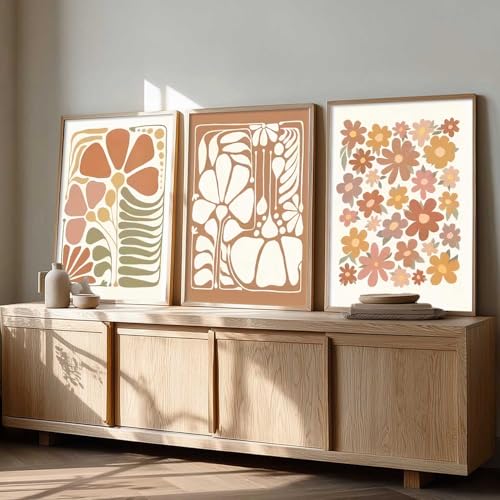 Image of kotart Boho Painting Wall Art Home Decoration Paintings With Frame For Living Room Bed Room Hotel Wall Decor Digital Reprint Set of 3 (10X13 inch)