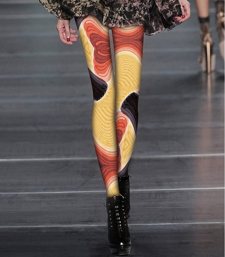 Image of Sahabowi Women Tights, Sheer High Waist Pantyhose, Vintage Control Top Stockings, Siwa opaque print1