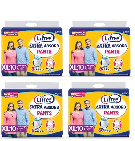 Lifree Extra Absorb Adult Diaper Pants Unisex, X-Large (XL), 10 Pieces, Waist size (90-125 cm 35-49 Inches) (Pack of 4) (B0CVKZ6FDK) Amazon Price History, Amazon Price Tracker