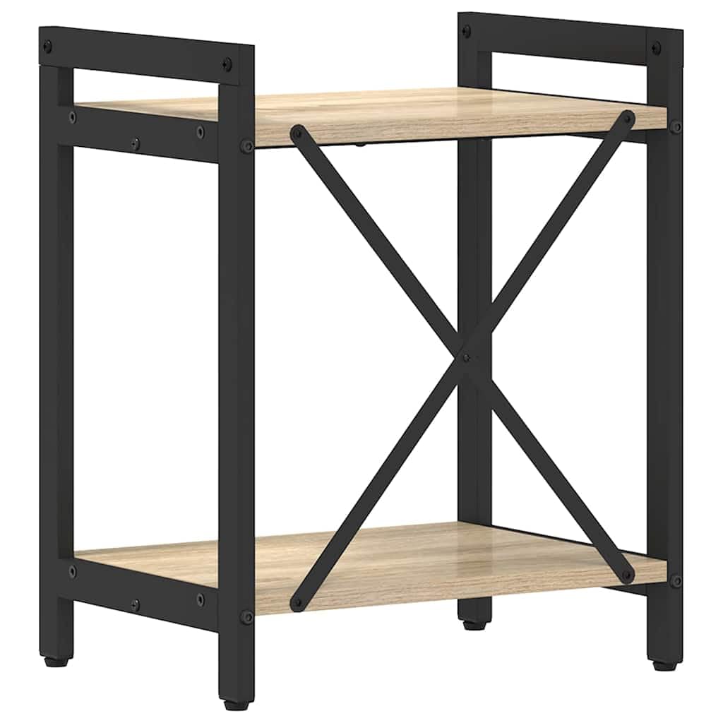 Libreria 40x30x50 cm Legno Ingegnerizzato Rovere Sonoma | Mobile scaffale versatile per soggiorno e studio, struttura in acciaio nero con portata fino a 60 kg per libri e oggetti.