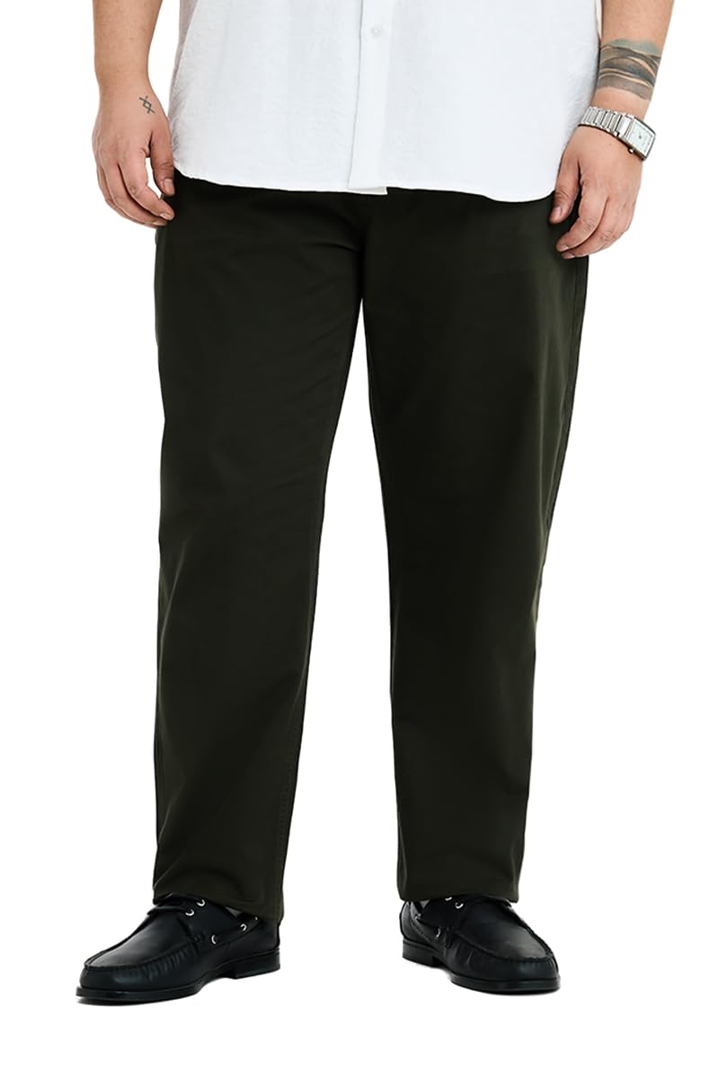 Men Trousers Formal Regular Fit Single Pleated Mid Rise Straight Leg Design | Textured Polyester Blend Stretchable Fabric for Office & Social Events-image-26