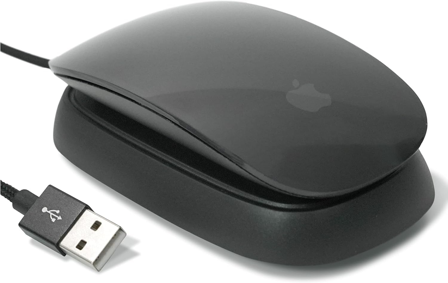 Ascrono - Charging Station Compatible with Apple Magic Mouse 2 - Dark Grey - Perfect Accessories | Usable As Charging Dock, Stand & Charger | Includes 5ft (1.5m) USB-A Cable | Lightning Connector