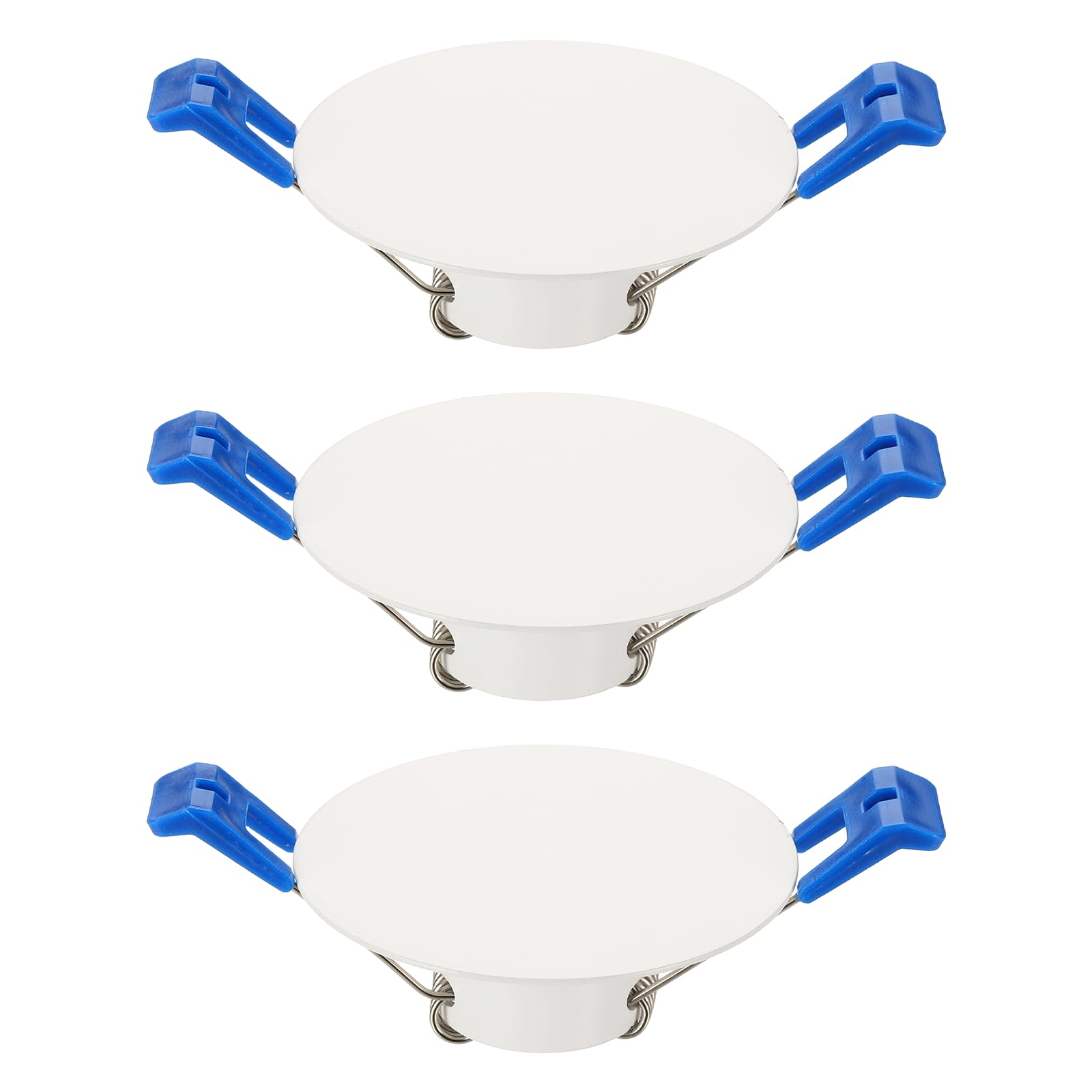 sourcing map 3Pcs 70mm/2.8" Round Ceiling Cover Plate, Downlight Hole Speaker Wall Hole Spring-Lock Decorative Steel Trim Cap Access Panel for 1.4-2.2" Ceiling or Drywall Openings, Matte White