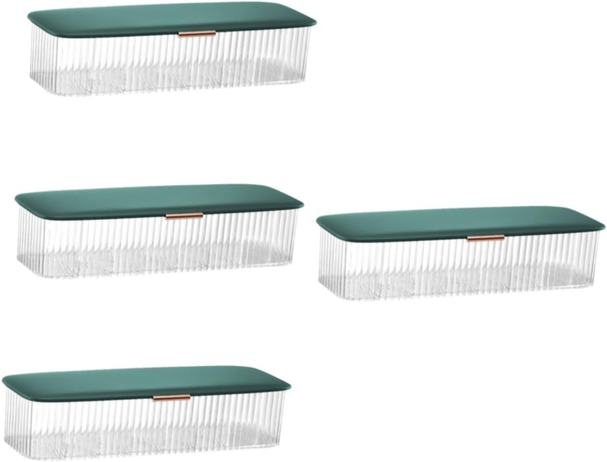 DOITOOL 4pcs Desktop Cable Storage Box with Cover Efficient Cord Organizer for Home Office and Travel Compact