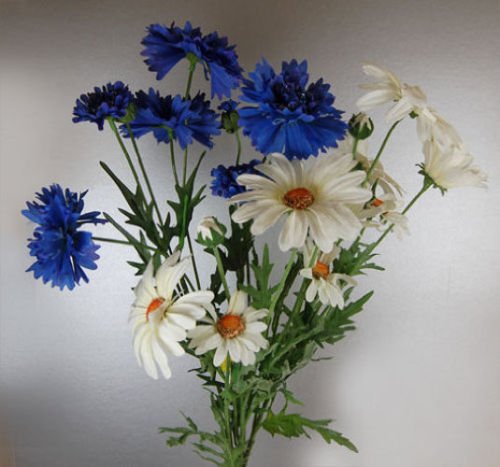 Bunch of Artificial Silk Daisies and Cornflowers-image-11