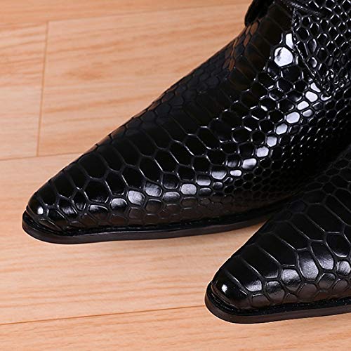 Men Ankle Boots Pointed Animal Pattern Zip Men Boots Show Holiday Business for Office Pure Leather4