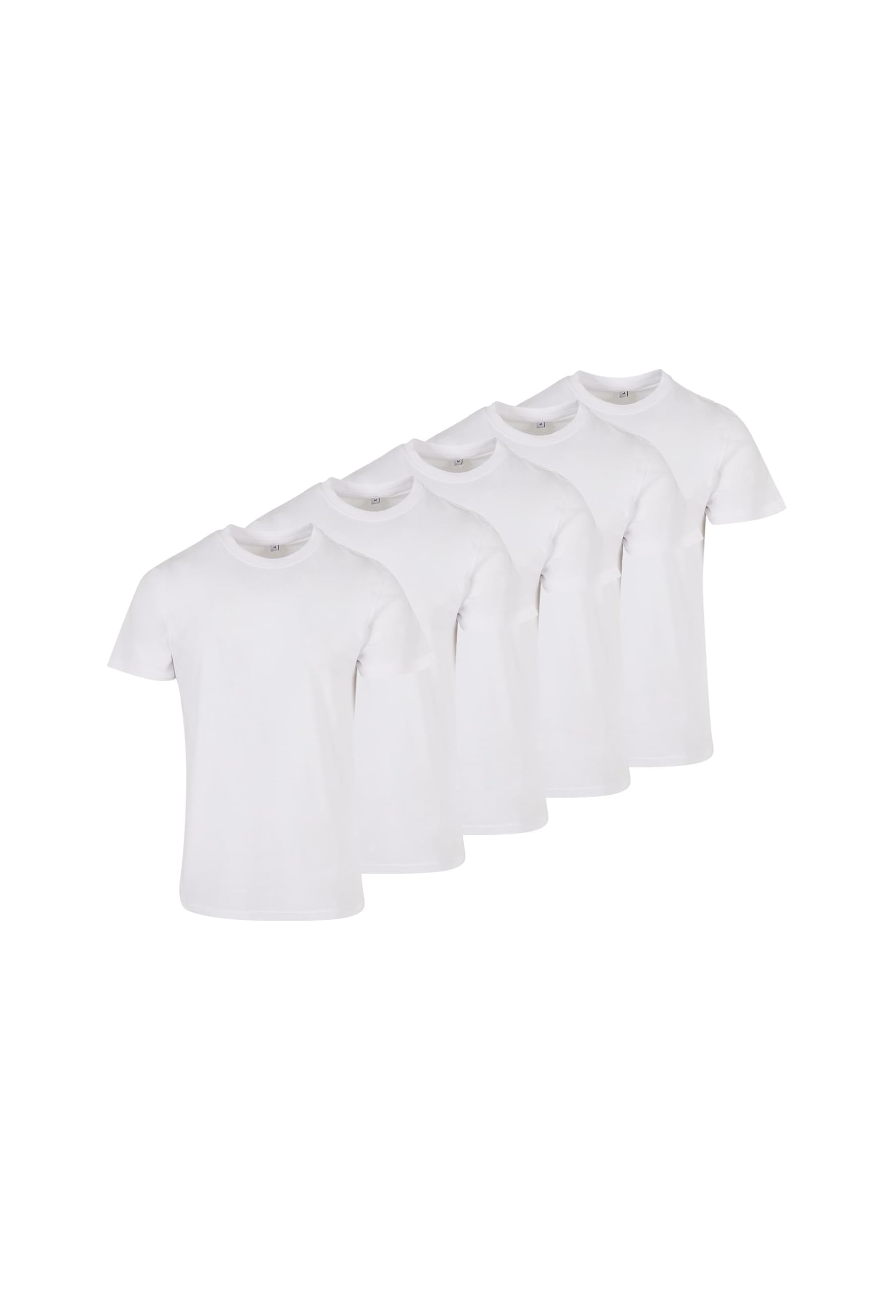 Build Your Brand Herren Basic Rundhals-T-Shirt 1/3/5er-Pack