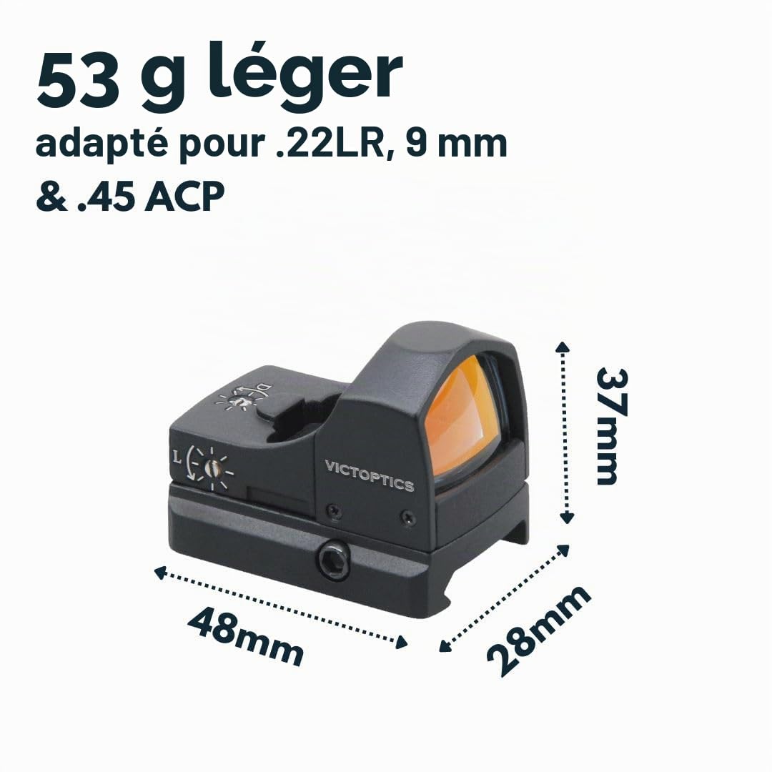 Vector Optics Victoptics V3 1x22 Sphinx Rotpunkt Visière pour sport, airsoft et chasse, fusil à air, visière cible, visière réfléchissante, point rouge