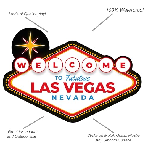 Image of 3 Pack - Las Vegas Nevada Sticker - 2 inch x 1.5 inch - Small Mini Welcome to Fabulous Sign Vinyl for Phone Car Laptop