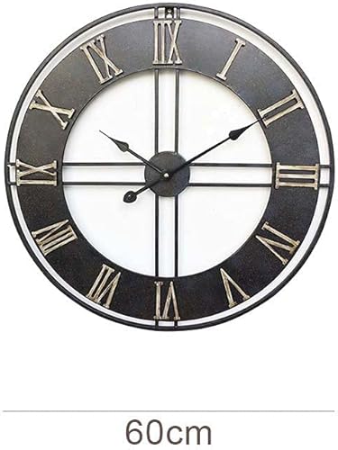 Miniatura 2 de Reloj de pared redondo de 23.6 in24 pulgadas, grande, de metal, vintage, silencioso, sin tictac, para sala de estar, dormitorio, cocina, oficina,
