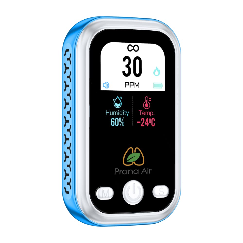 Prana Air Nano CO Monitor | Real-time Data Detector, Portable, Electrochemical Sensor with Temperature and Humidity-image-4
