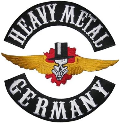 XXXL 3er Set Heavy Metal & SkullWing & Germany Backpatch Rocker Patch Embroidery
