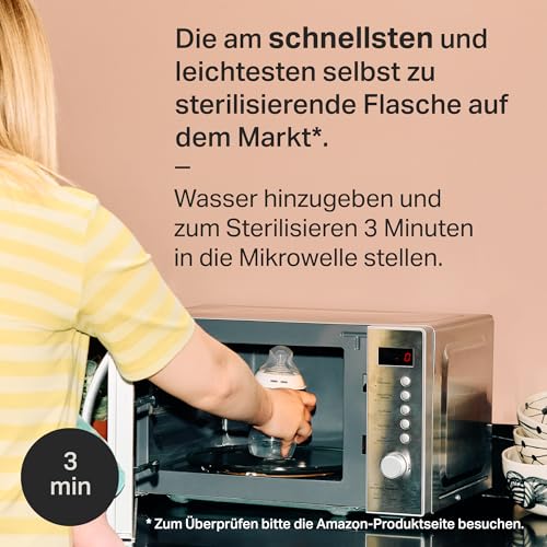 Tommee Tippee-Babyflaschen, Advanced Anti-Kolik-Flasche, 260ml, brustähnl. Sauger (langsam), belüft. Anti-Kolik-Stab, selbststeril… – Ansicht 6