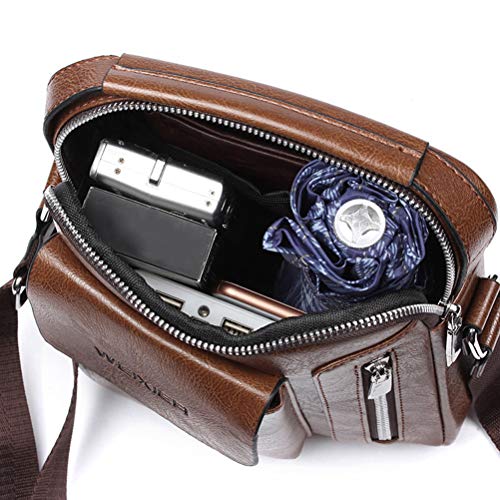 Bolsa de ombro masculina clássica de couro da TENDYCOCOCOCO, bolsa de ombro de rosa, bolsa de armaze