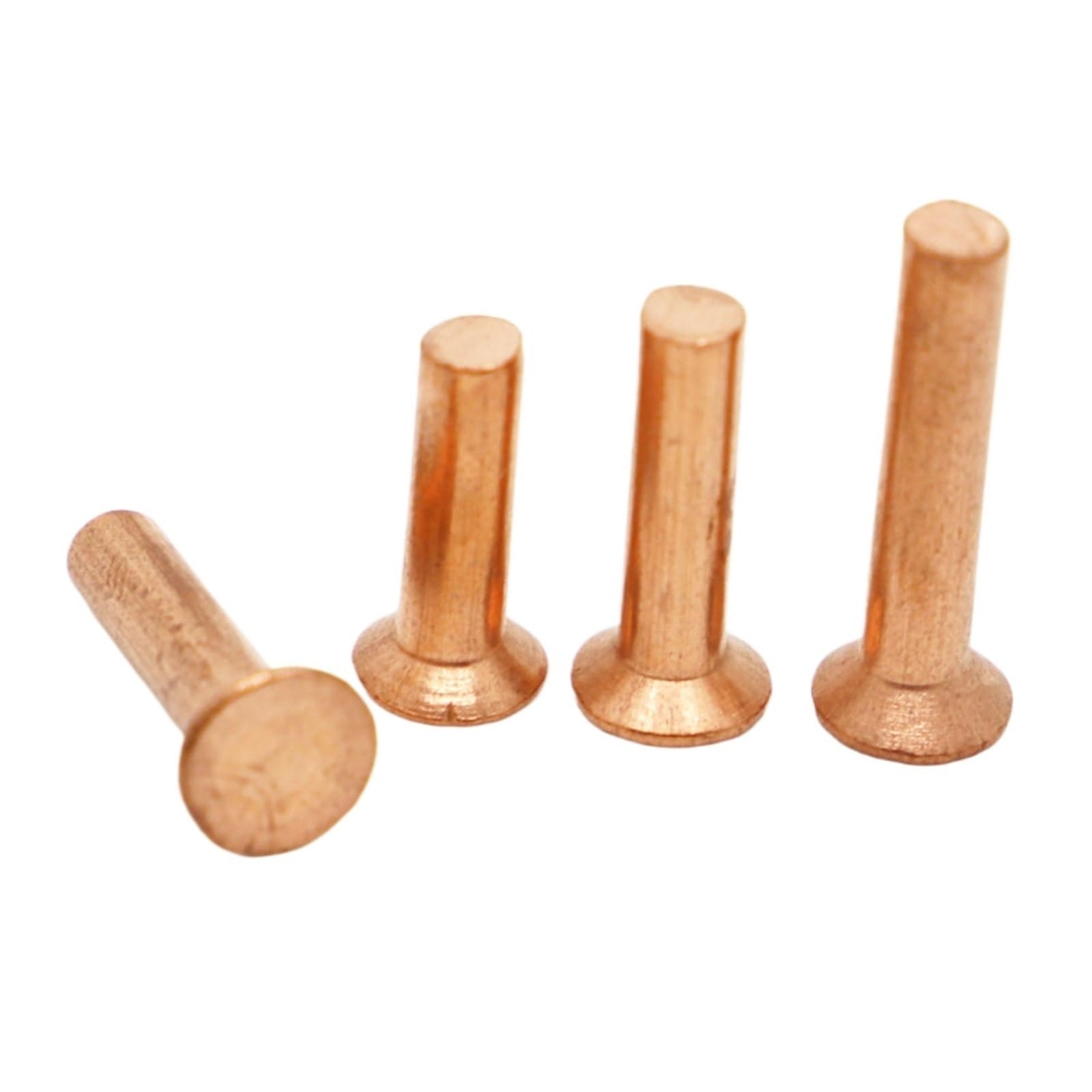 Rivet?Brass Rivets 2-200pcs Copper Countersunk Head Solid Rivets(M2.5 * 10 50PCS)