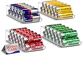 Sorbus Skinny Soda Can Organizer for Refrigerator - Slim Can Holder Drink Dispenser for Fridge - Soda Can Organizer for Fridge, Pantry, Kitchen Organization and Storage (Set of 4)