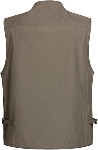 Miniatura 2 de PEHMEA Mens Mesh Outdoor Work Safari Fishing Travel Photo Cargo Vest Multi Pockets Breathable Waistcoat Jacket