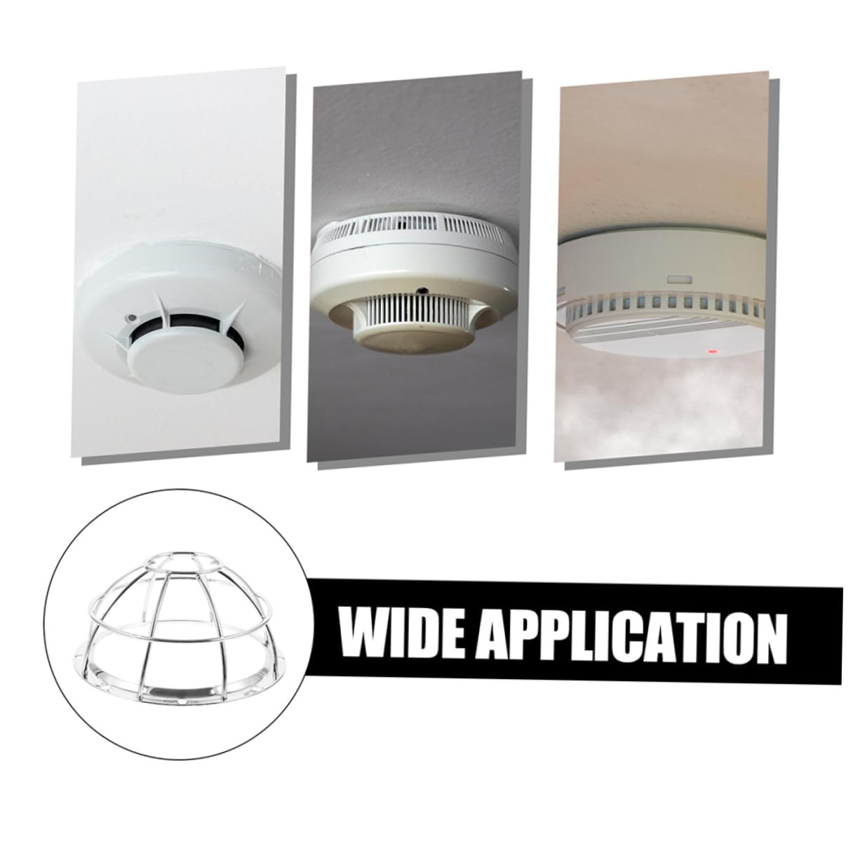 10 Pièces Protection Détecteur Acier Inoxydable Couverture Ventilée Antichoc pour Capteurs de Fumée Installation Facile pour Maison et Bureau