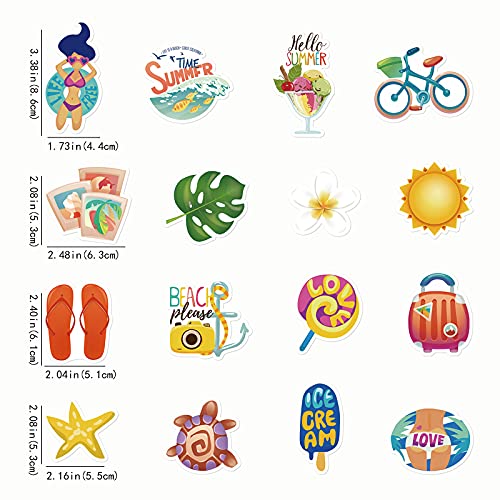 Summer Stickers for Water Bottles, 75 PCS Waterproof Stickers Laptop Skateboard Luggage Computer Stickers for Kids Teens Girls (Summer Stickers) — view 3