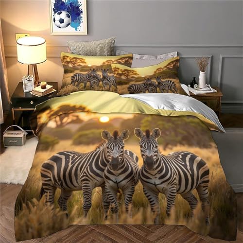 Linge de lit zèbres 3D King en microfibre premium douce pour lit double - 6
