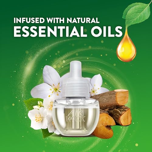 AIR WICK® Plug In Scented Oil Air Freshener Refill Pack - 6 Count Oil Refill Warm Woods & Jasmine 6 ct., Essential Oils - Image 4
