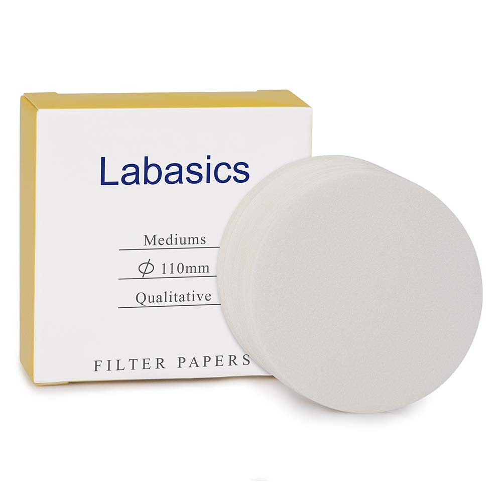 Labasics Wysokiej jakości rolki papieru filtracyjnego, średnica 110 mm papier filtrujący z celulozą o średniej prędkości filtrowania 15-20 mikronów, 100 sztuk