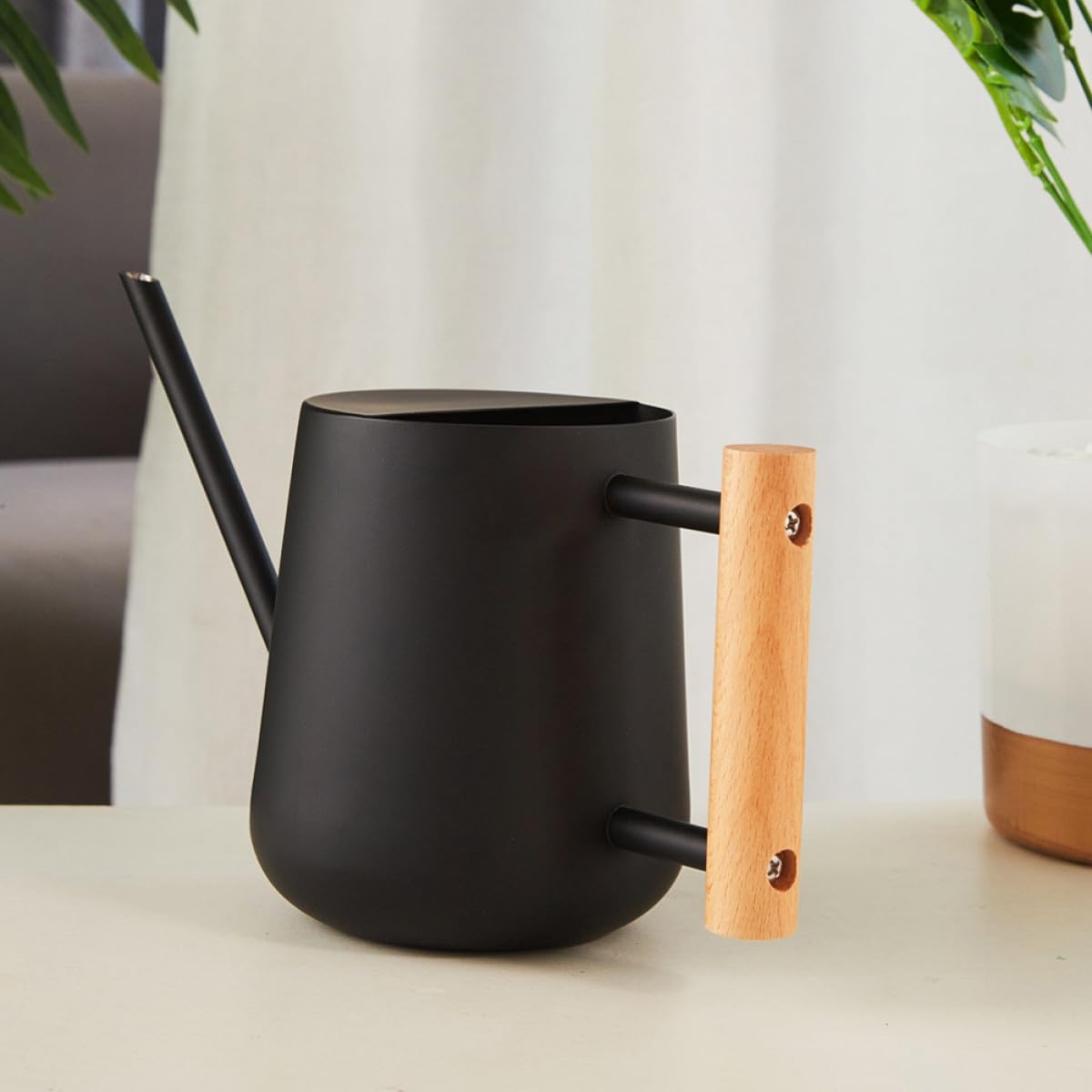 Gadpiparty Annaffiatoio per Piante da Interno in Acciaio Inox 900Ml Beccuccio lungo Ergonomico Annaffiatoio Piccolo per Fiori e Piante Succulente Adatto per Casa Ufficio e Giardino