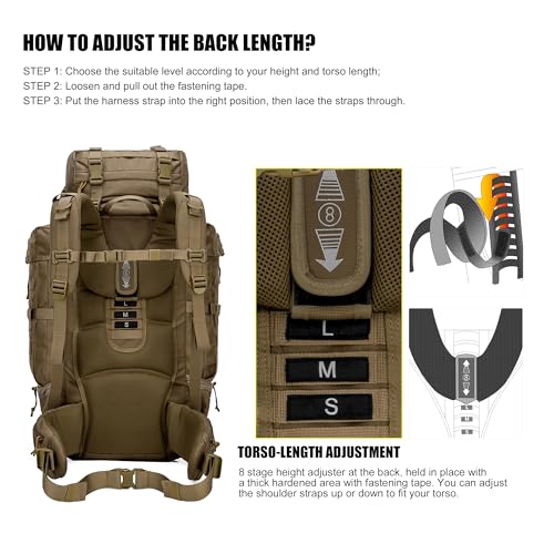 Mardingtop 70L Hiking Backpack Trekking Backpack Tactical Backpack – Bild 6
