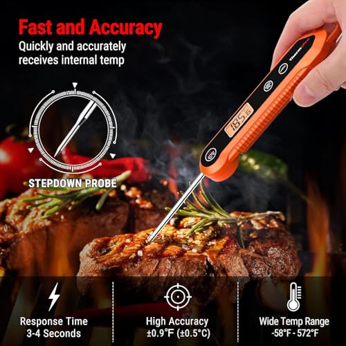 Image of LABART ThermoPro TP03H Digital Instant Read Meat Thermometer for Grilling Waterproof Kitchen Food LCD Thermometer with Calibration & Backlight Smoker Oil Fry Candy Thermometer