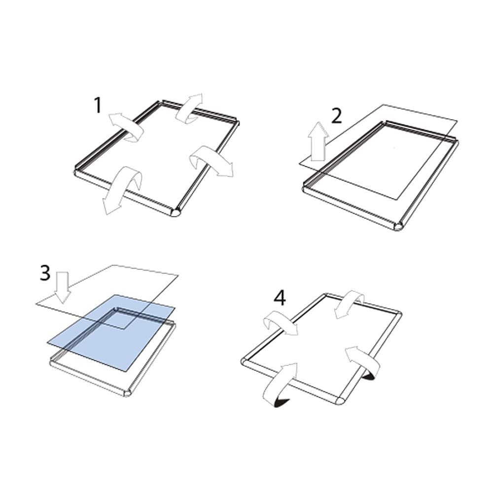 Espositore con cornice a scatto per poster 50×70 bifacciale angolo tondo
