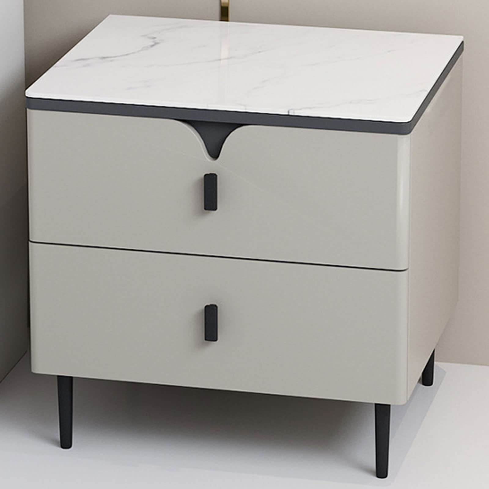 Table de chevet intelligente moderne blanche au design minimaliste pour suite parentale
