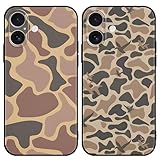 Yomjew 2 Pack Army Brown Camo Phone Case for iPhone 17 6.3 inches, Cool Durable Pattern Flag Anti-Scratch Soft Slim Flexible Protective Shockproof TPU Funda Cover for Men Boys