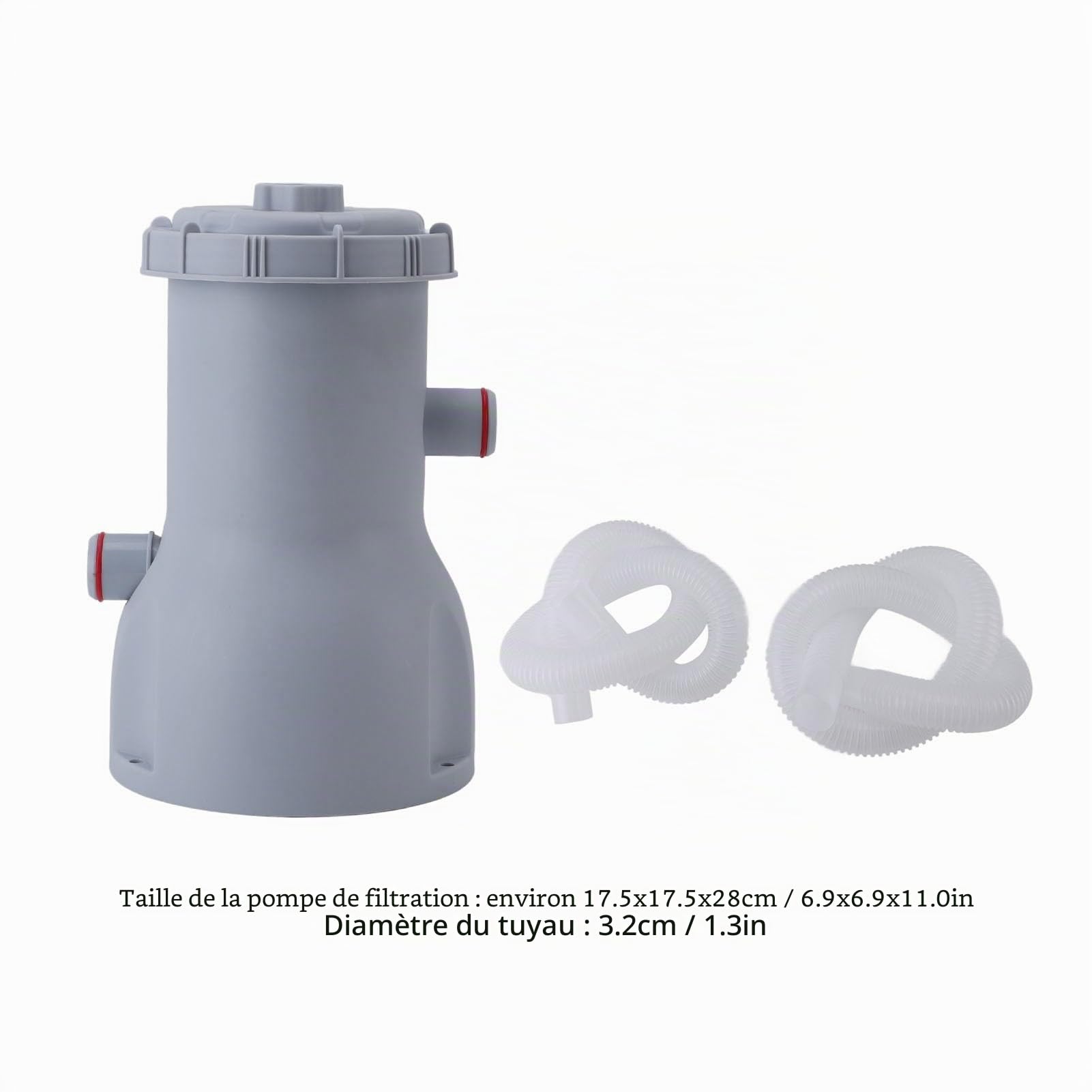 Ensemble de Pompe à Filtre à Cartouche, 35 W, 530 GPH, Débit de Pompe, Système de Pompe à Filtre Transparent ABS pour Piscines Hors Sol avec Volume 1100-14300 L (Prise UE 220V)