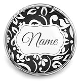 Choose a Color | Personalized Snap Jewelry Ginger Charm Custom Name Floral Script 18MM, For Interchangeable DIY Customizable Accessories (Black)